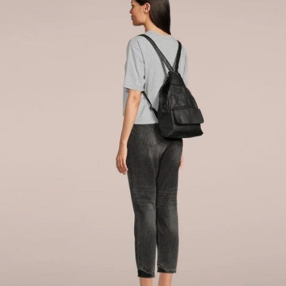 100% Leather Sling BOHO Travel/Every Day Backpack Brown - Picture 4 of 14